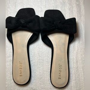 New Women's Black Bow Sandals